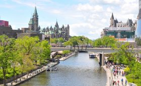The Rideau Canal runs through the heart of downtown Ottawa