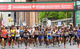 Professional marathon runners from around the world compete in the Scotiabank Ottawa Marathon