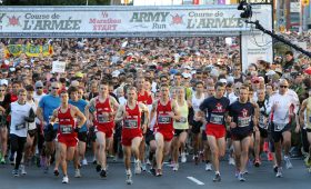 People take off from Canada Army Run start line