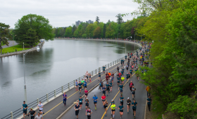Runners along the Rideau Canal in Ottawa